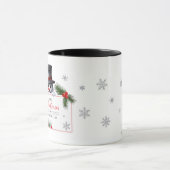 Cheerful Snowman Christmas New Year Greetings Tasse (Zentrum)
