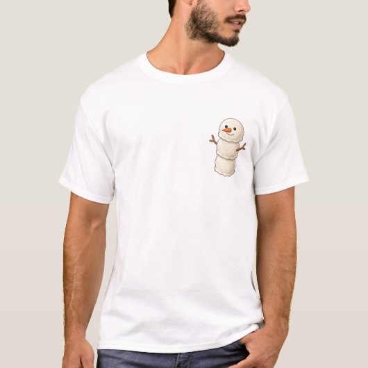 Cheerful Snowman Illustration with Carrot Nose T-Shirt (Vorderseite)