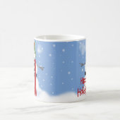 Cheerful Snowman with Hat and Red Scarf Snow Art Kaffeetasse (Mittel)
