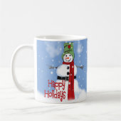 Cheerful Snowman with Hat and Red Scarf Snow Art Kaffeetasse (Links)