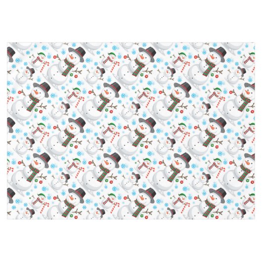 Cheerful Snowmen Christmas Tablecloth Tischdecke (Vorderseite (Horizontal))