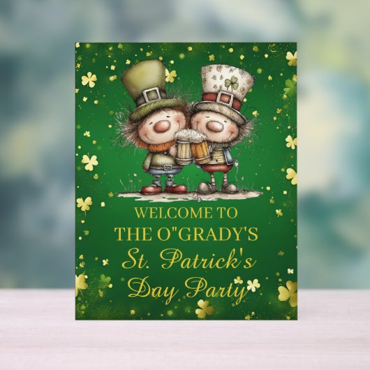 Cheerful St. Patrick’s Day Party Illustration Acrylschild (Neutral)