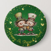 Cheerful St. Patrick’s Day Party Illustration Button (Vorderseite)