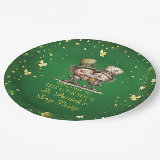 Cheerful St. Patrick’s Day Party Illustration Pappteller (Schrägansicht)