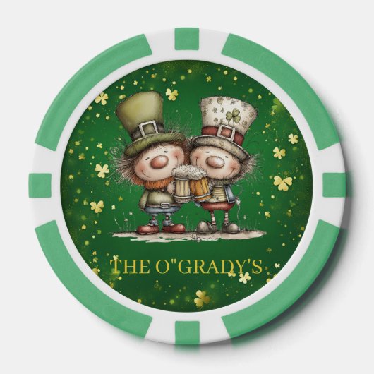 Cheerful St. Patrick’s Day Party Illustration Pokerchips (Vorderseite)