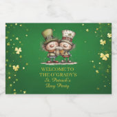 Cheerful St. Patrick’s Day Party Illustration Schaumweinetikett (Einzelnes Label)