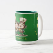 Cheerful St. Patrick’s Day Party Illustration Zweifarbige Tasse (VorderseiteRechts)