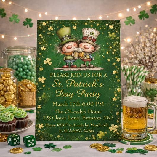 Cheerful St. Patrick’s Day Party Invitation  Einladung