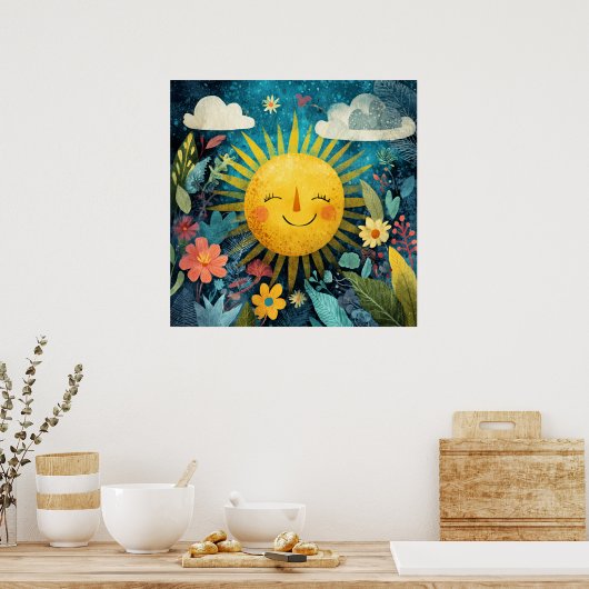Cheerful Sun Overlooking Garden Poster (Küche)