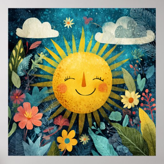 Cheerful Sun Overlooking Garden Poster (Vorne)