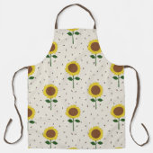 Cheerful Sunflower Pattern Apron | Original Hand-D Schürze (Vorderseite)