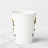 Cheerful Sunflower Rustic Boho Dark Wooden Cross Pappbecher (Rechts)