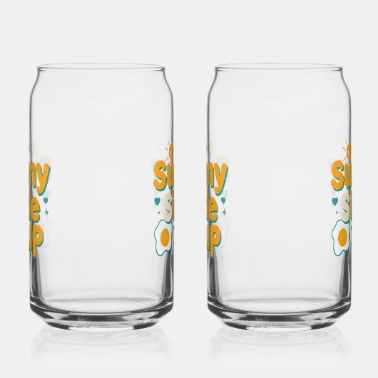 Cheerful "Sunny Side Up" with Egg and Sun Dosenglas (Rechts)