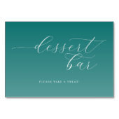Cheerful Teal Gradient Dessert Bar Sign Tischnummer (Rückseite)
