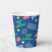 Cheerful Tennis Birthday Game Set For Kids Pappbecher (Rückseite)