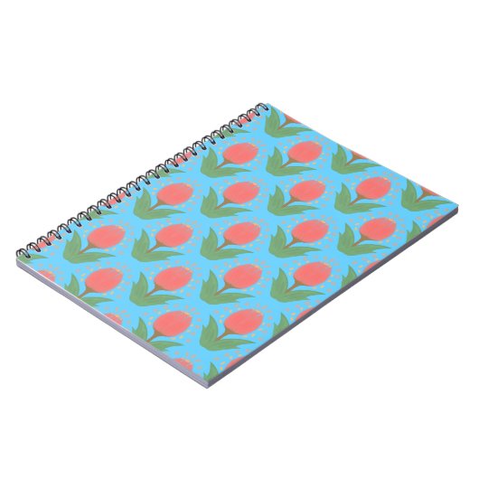 Cheerful Tulips Spiral Photo Notebook Notizblock (Linke Seite)