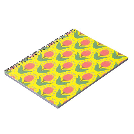 Cheerful Tulips Spiral Photo Notebook Notizblock (Linke Seite)