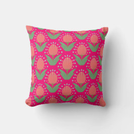 Cheerful Tulips Throw Pillow Kissen