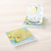 Cheerful Yellow Calla Lily Vacation Home Glasuntersetzer (Schrägansicht)