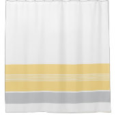 Cheerful Yellow Gray Striped Duschvorhang (Vorderseite)