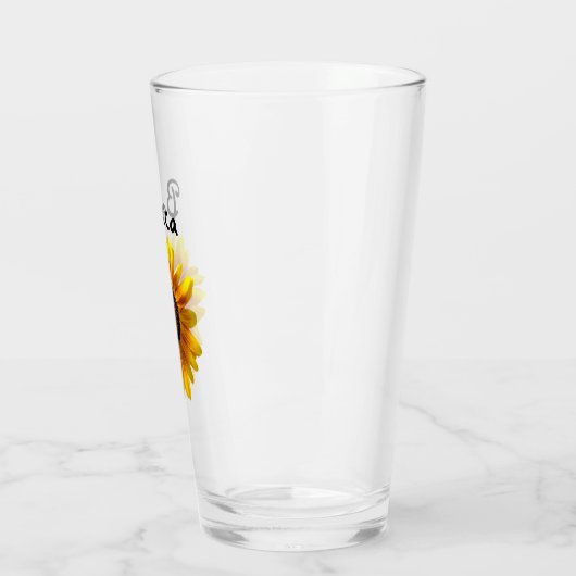Cheerful Yellow Sunflower with Bee Personalized Glas (Links)