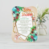 Cheerfull Baby Boy Dusche Einladung (Stehend Vorderseite)