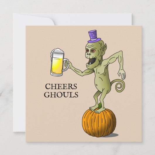 Cheering Halloween Ghoul Einladung (Vorderseite)