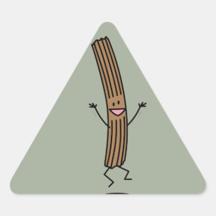 Cheering Jumping Churro Dreieckiger Aufkleber