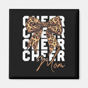 Cheerle Mama Coquette Bow Leopard Mütter Tag Cheer Magnet