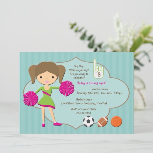 Cheerleader #1 Einladung (Stehend Vorderseite)