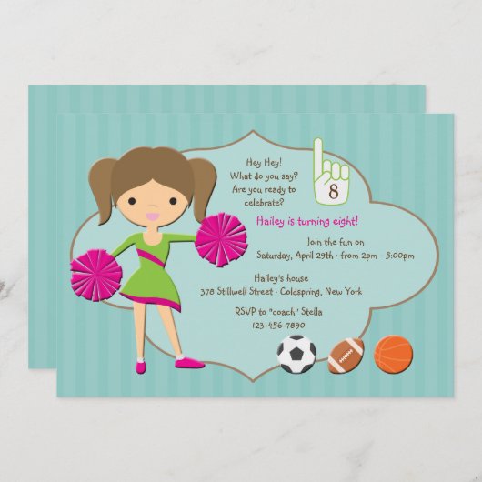 Cheerleader #1 Einladung (Vorne/Hinten)