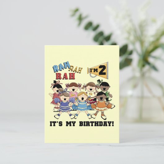 Cheerleader 2. Geburtstagsgeschenke Postkarte (Stehend Vorderseite)