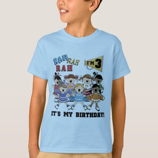 Cheerleader 3. Geburtstag T - Shirt und Geschenke (Vorderseite)