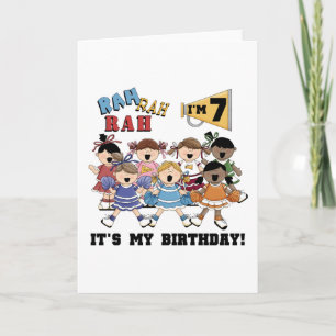 Cheerleader 7th Birthday Tshirts und Geschenke Karte