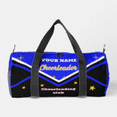 cheerleader bag, personalize blue, white & black duffle bag (Rückseite)