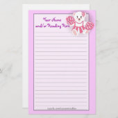Cheerleader Bear Stationery Briefpapier (Vorne/Hinten)