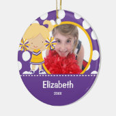 Cheerleader-Beifall-Foto-Weihnachtsverzierung Keramik Ornament (Links)