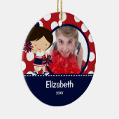 Cheerleader-Beifall-Foto-Weihnachtsverzierung Keramikornament (Rechts)