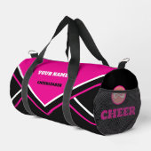 Cheerleader-Beutel, Rose pink weiß & schwarz Duffle Bag (Rechte Ecke)