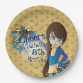 Cheerleader Birthday Girl - Blue Pappteller (Vorderseite)