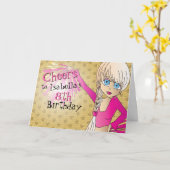 Cheerleader Birthday Girl - Pink Karte (Gelbe Blume)