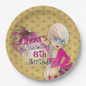Cheerleader Birthday Girl - Pink Pappteller (Vorderseite)