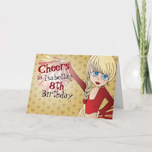 Cheerleader Birthday Girl - Red Karte (Vorderseite)