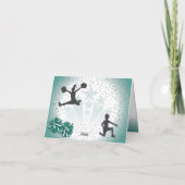 Cheerleader Birthday Green Vielen Dank Karte (Rückseite)