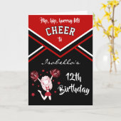 Cheerleader Birthday - Heimwerkername und Alter -  Karte (Gelbe Blume)
