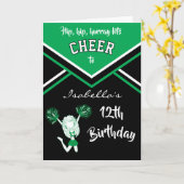 Cheerleader Birthday - Name und Alter der Frau - G Karte (Gelbe Blume)
