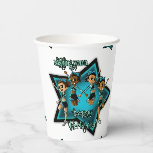 Cheerleader Birthday Pappbecher (Rückseite)