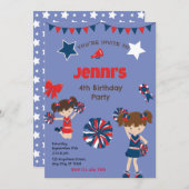 Cheerleader Birthday Party Einladung (Vorne/Hinten)