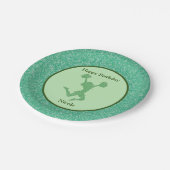 Cheerleader Birthday Party Green Sparkle Pappteller (Schrägansicht)