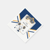 Cheerleader Birthday Party in Navy Blue & Gold Serviette (Ecke)